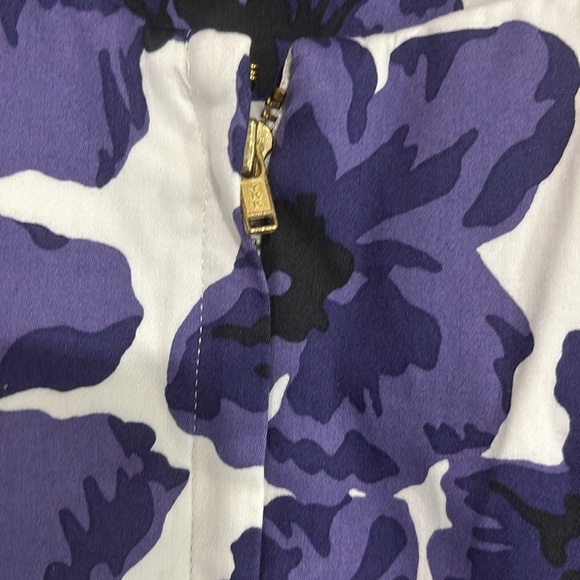 Milly Size 6 Cattrina Dress Purple Hydrangea Floral Print Sateen Sheath - Picture 10 of 11